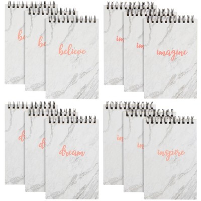 Paper Junkie 12-pack Kraft Notebook Bulk, Motivational Travel