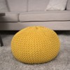 VisioGear Round Ottoman, Round Pouf Footrest Stool for Living Room, Yellow, 20"*20"*12" - 2 of 4