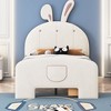 NicBex Twin/Full Velvet Upholstered Bed Frame with Rabbit-Shaped Headboard,Platform Bed Frame with 3 Drawers,Bed-End Storage Pocket,Easy Assembly - 2 of 4