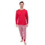 Leveret Mens Two Piece Cotton Striped Christmas Pajamas