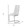 HomeRoots Set of Two White and Silver Upholstered Dining Side Chairs - 3 of 4