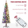 YOOCOZZ  Eye-catching Christmas Decor -  Pre-Lit Pencil Flocked Artificial Xmas Tree, with Dual Color LED Lights & Branch Tips, Metal Stand, Green - 4 of 4