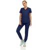 MediChic Scrubs for Women's V-Neck Scrub Set with Six Pocket Ribbed Cargo Jogger Pants with 4-Way Stretch - 3 of 4