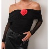 Women's Dixie Rosette Off Shoulder Top - Pretty Garbage S - 4 of 4