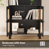 Sevobal Decorarive5 Shelf Bookshelf with Doors Tall Bookcase Display Shelves for Home Office, Black, 29.9"*14.6"*70.9" - 3 of 4
