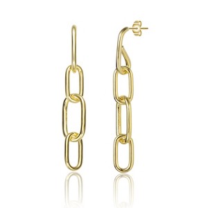 Guili Sleek & Stylish 14K Gold Plated Chain Drop Earrings, an Effortless and Elegant Way to Elevate Any Outfit with a Modern Touch of Luxury - 1 of 2