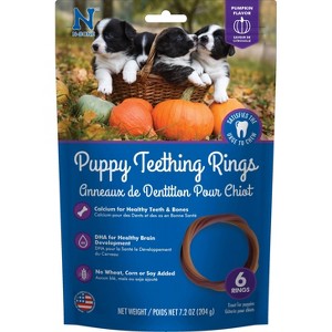 N-Bone Puppy Teething Rings Pumpkin Flavor Rawhide Alternatives and Dental and Hard Chews Dog Treats - 7.2oz - 1 of 4