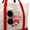 Southern Utah University Thunderbirds Primary Logo Canvas Tote Bag With External Pocket, Reusable Shoulder Bag for Shopping, School, Beach, Red - 2 of 4