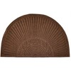 HomeRoots 24" X 36" Brown Synthetic Fiber Abstract Outdoor Semi Circle Door Mat - 4 of 4