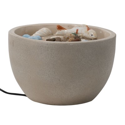 Multicolor Tidepool Ceramic Indoor Water Fountain With Pump - Foreside Home & Garden