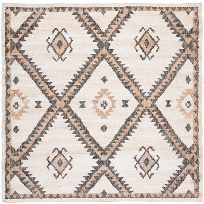 Kilim Klm761 Hand Woven Area Rug - Ivory/black - 7'x7' - Safavieh : Target