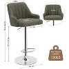 VECELO Set of 2/4 Swivel Adjustable Bar Stools with Back and Arm, Kitchen Island Stools, PU Chairs for Pub, Dining Room - 3 of 4