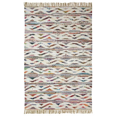Coastal Handwoven Wool and Cotton Rustic Modern Indoor Area Rug by Blue Nile Mills