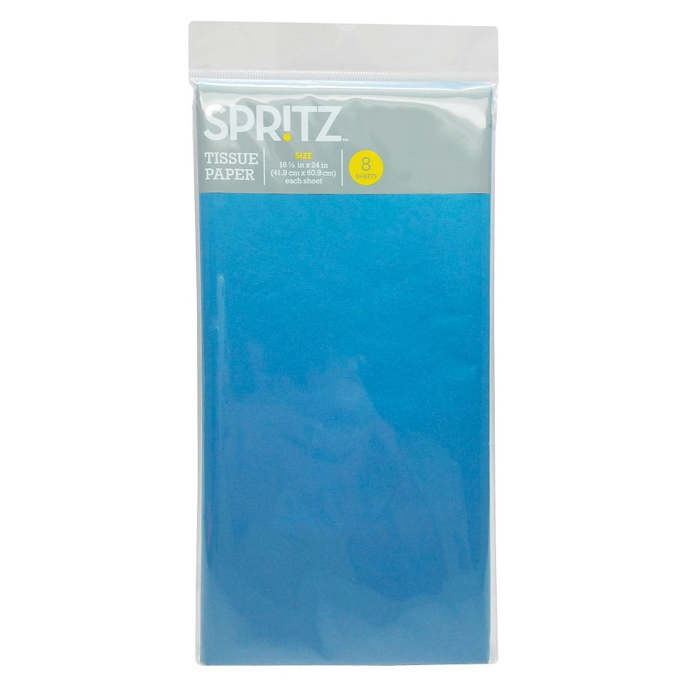 Photos - Accessory 8ct Tissue Paper Blue - Spritz™: Gift Packaging Accessories, Solid Pattern, Fall Season, 16.5" x 24"