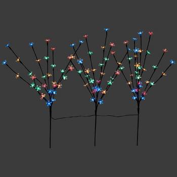 Northlight Set of 3 Pre-Lit Cherry Blossom Artificial Tree Branches 2.5' - Multicolor LED Lights