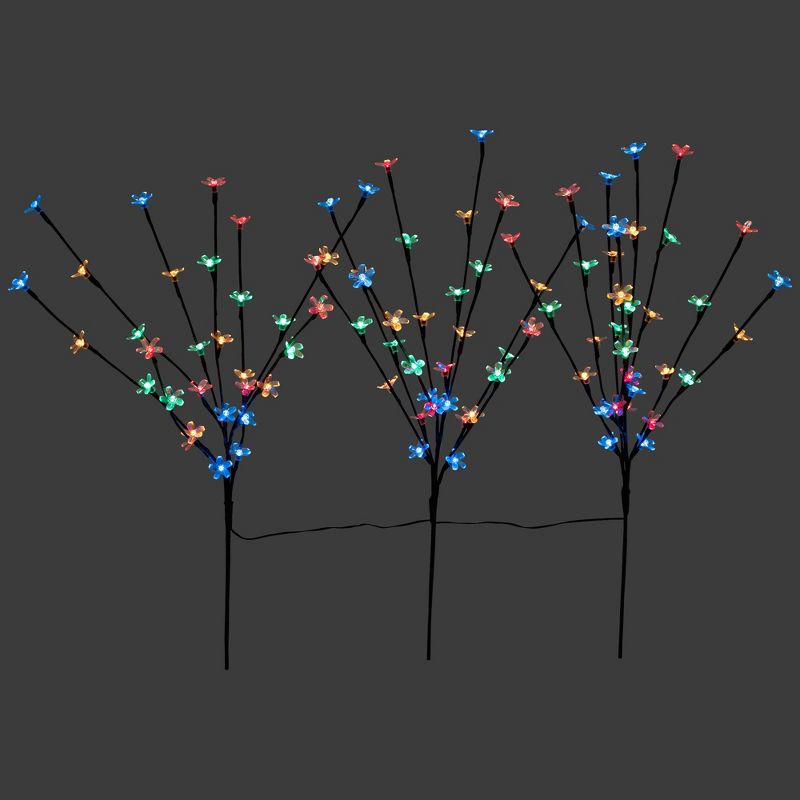 Northlight Set of 3 Pre-Lit Cherry Blossom Artificial Tree Branches 2.5' - Multicolor LED Lights, 1 of 9
