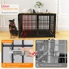 Artloge Heavy Duty Metal Pet Kennel Cage Durable Dog Crate Wooden Tabletop End Side Table with Removable Tray & 3 Lockable Doors for Dogs Furniture - 3 of 4
