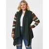 Agnes Orinda Women's Plus Size Christmas Asymmetric Colorblock Open Front Knit Cardigans - 3 of 4