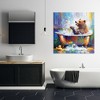 Stupell Industries Happy Bear in Bathtub, 36" x 36" - 2 of 4