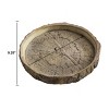 Slickblue Faux Wood Cement Tray, Round Dish with Bark Texture, Decorative Accent, Natural, 9.25" Dia - 3 of 3