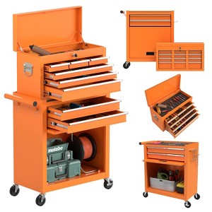 Huxxion 8-Drawer Rolling Tool Box, Lockable Rolling Tool Chest with Wheels - 1 of 4