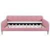 Sapphtopaz Daybed with 4 Support Legs Velvet Fabric Upholstered Bed Frame with Button Tufted and Slats Support for Apartment, Bedroom - 3 of 4