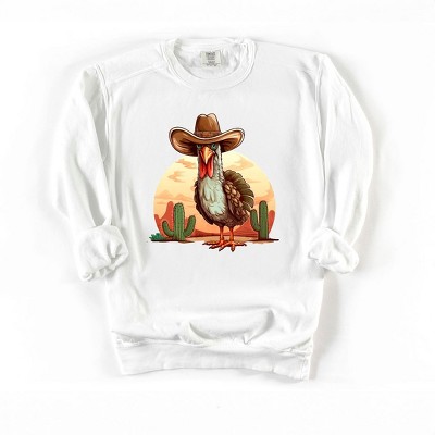 Simply Sage Market Women's  Garment Dyed Graphic Sweatshirt Turkey Bird Western