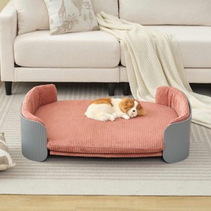 Scandinavian Style Elevated Cat Couch Bed with Washable Mattress, Indoor Pet Furniture for Medium Cats and Dogs -3irtyhousy - 1 of 4