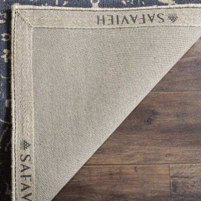 Ivory and Blue Hand-Tufted Wool Area Rug 3' x 5'