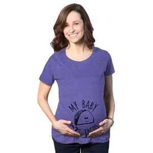 Maternity My Baby Loves Tacos Funny T shirt Cute Announcement Pregnancy Bump Tee - Crazy Dog Maternity T Shirt - 1 of 4