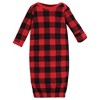 Hudson Baby Infant Boy Thermal Gown 3pk, Buffalo Plaid Moose - 3 of 4