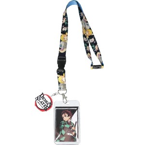 Demon Slayer: Kimetsu No Yaiba Anime ID Badge Holder Lanyard w/ Rubber Charm - 1 of 3