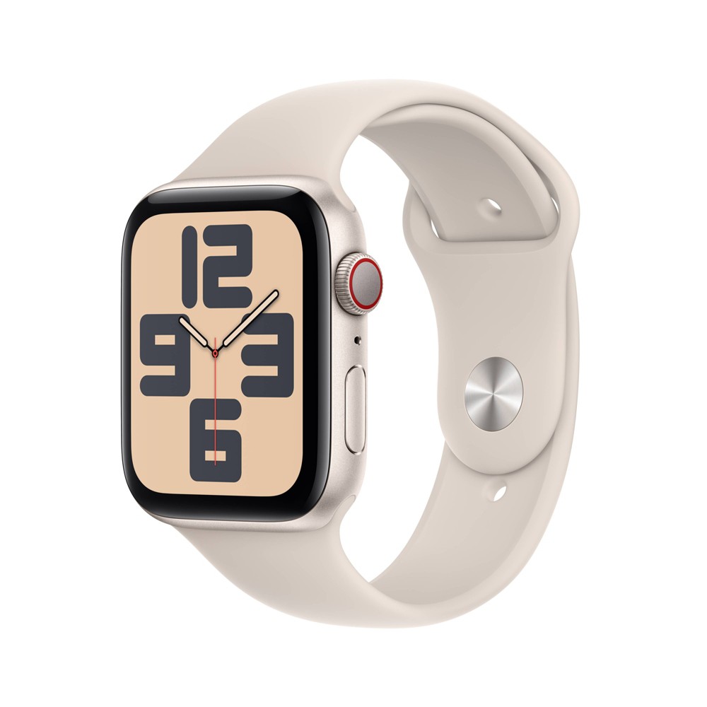 Apple Watch SE 2 GPS + Cellular (2023) 44mm Starlight Aluminum Case with Starlight Sport Band - M/L