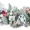 Christmas Snowy Cottage 60in Mantel Swag Pre-Lit with 70 LED Fairy Lights B/O - 3 of 4