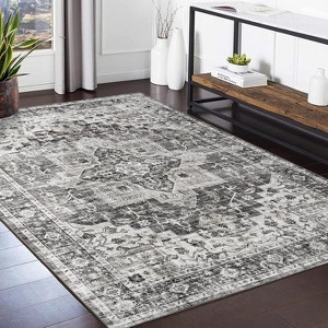 Vintage Medallion Area Rug,Washable Low-Pile Non-Slip Stain-Resistant Soft Carpet for Living Room, Bedroom & Office - 1 of 4