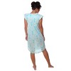 YafeMarte Women’s Cap Sleeve Cotton Blend Nightgown with Smocked Yoke and Floral Design - 4 of 4