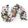 Christmas wreath with bow, artificial frosted pine needles and LED lights. It’s a holiday accent wreath for front door, window, wall and all seasons. - 2 of 4