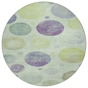 Artichoke Green And Purple Geometric Washable Indoor Outdoor Area Rug - 1 of 4