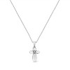 Haus of Brilliance Silver Prong-Set Diamond Accent Floral Cross Pendant Necklace - 2 of 4