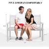 VINGLI 50" Outdoor Bench Patio Bench, Wood Front Porch Garden Bench for Yard Patio Park Outside, All Weather 800lb Capacity(White) - 3 of 4