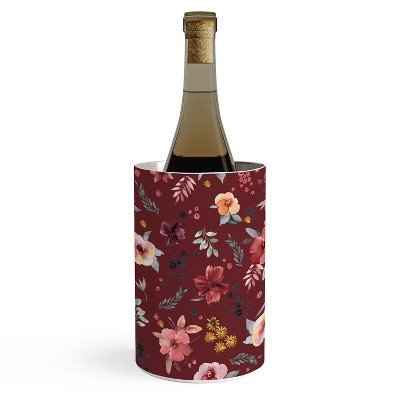 Ninola Design Countryside Floral Dark Red Wine Chiller - Deny Designs