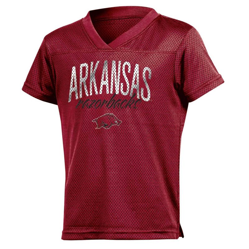 NCAA Arkansas Razorbacks Girls&#39; Mesh T-Shirt Jersey, 1 of 4