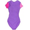 RuffleButts UPF50+ Women's Quarter Zip Short Sleeve One Piece Rash Guard Swimsuit - 2 of 2