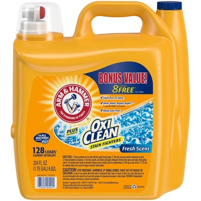 Arm & Hammer Plus OxiClean Fresh Scent, 128 Loads Liquid Laundry Detergent - 224 fl oz