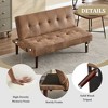 PAGED Flannel Buttons Tufted Accent Lounge Chair with Adjustable Backrest,Armless Sleeper Chair for Living Room,Bedroom - 3 of 4