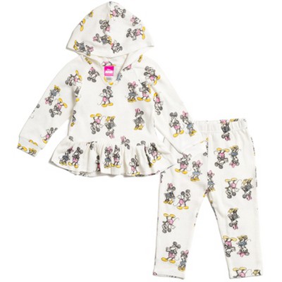 Disney Mickey Mouse Donald Duck Pluto Minnie Mouse Baby Pullover Hoodie and Pants Outfit Set Newborn to Infant