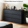 15.7" D x 47.2" W x 30.9" H Wood Modern Black 6-Drawer Dresser with Large Storage Space, Multi-Scene Application, and Simple Elegant Design - 2 of 4