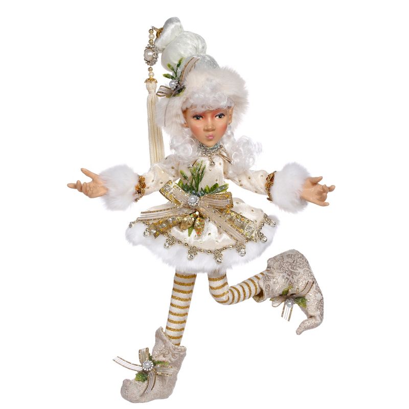 Mark Roberts Products Mark Roberts Ivory and Gold Collectible North Pole Snowella Christmas Elf - Small 12", 1 of 3
