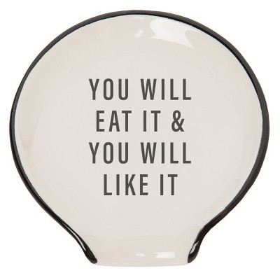 Totalee Gift Eat It & You Will Like It Spoon Rest Ceramic White