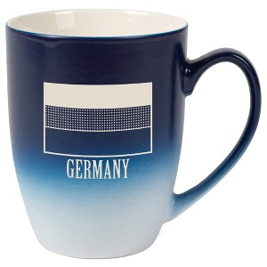 Elanze Designs Germany German Flag 12 Ounce Ceramic Laser-Etched Engraved Drinkware Mug, Blue and White Ombre - 1 of 4
